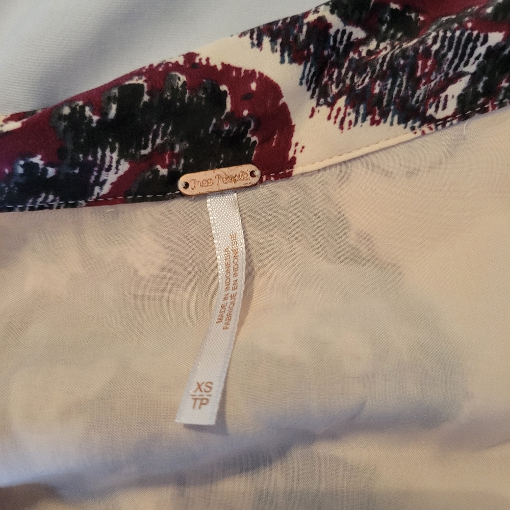 Free People Say You Love Me Boho Paisley Mini Dress Long Sleeve V-Neck Babydoll - Picture 5 of 11